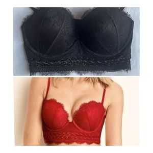 Victoria’s Secret Very Sexy Multi-Way Black Lace 32D Bra Strapless Push up